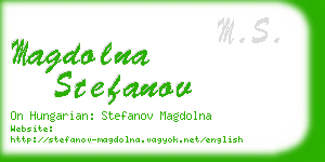 magdolna stefanov business card